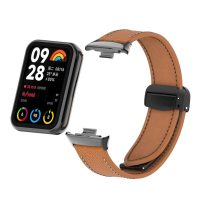 eses Kožený řemínek s magnetickou sponou pro Xiaomi Redmi Watch 4, Smart Band 8 Pro a 9 Pro - Tmavě hnědý