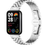 eses Kovový řemínek pro Xiaomi Redmi Watch 4, Smart Band 8 Pro a 9 Pro - Stříbrný