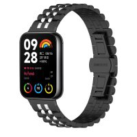 eses Kovový řemínek pro Xiaomi Redmi Watch 4, Smart Band 8 Pro a 9 Pro - Černo stříbrný