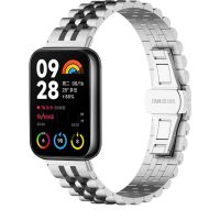 eses Kovový řemínek pro Xiaomi Redmi Watch 4, Smart Band 8 Pro a 9 Pro - Stříbrno černý