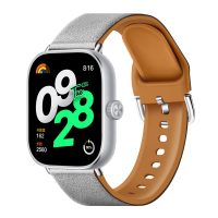 eses Silikonový řemínek kombinovaný pro Xiaomi Redmi Watch 4 a Xiaomi Smart Band 8 Pro - Světle šedý