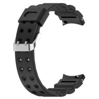 eses Silikonový dvojřadý dírkovaný řemínek pro Samsung Galaxy Watch 4, 5, 6, 7 - Černý, 20 mm