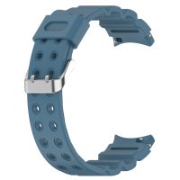 eses Silikonový dvojřadý dírkovaný řemínek pro Samsung Galaxy Watch 4, 5, 6, 7 - Modrý, 20 mm