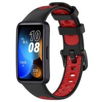eses Silikonový řemínek dírkovaný pro Huawei Band 8, 9 - Černo červený