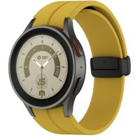 eses Silikonový řemínek s magnetickou přezkou pro Samsung Galaxy Watch 4, 5, 6, 7 - Žlutý