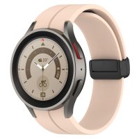eses Silikonový řemínek s magnetickou přezkou pro Samsung Galaxy Watch 4, 5, 6, 7 - Béžový