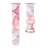 eses Silikonový mramorový řemínek pro Apple Watch - Růžový, 42mm, 44mm, 45mm