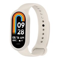 eses Silikonový řemínek a rámeček pro Xiaomi Smart Band 8, 9 a 10 - Béžový