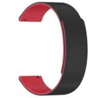 eses Silikonový magnetický řemínek pro Amazfit Active 2 - Černo červený, 22 mm