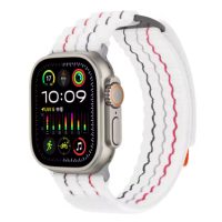 eses Nylonový strukturovaný řemínek pro Apple Watch - Bílý 42 mm, 44 mm, 45 mm, 49 mm