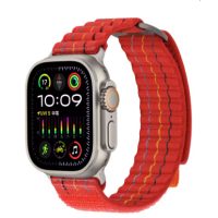eses Nylonový strukturovaný řemínek pro Apple Watch - Červený 42 mm, 44 mm, 45 mm, 49 mm