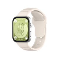 eses Silikonový vzorovaný řemínek pro Huawei Watch Fit 3, 4 a 4 Pro - Béžový