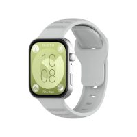 eses Silikonový vzorovaný řemínek pro Huawei Watch Fit 3, 4 a 4 Pro - Šedý