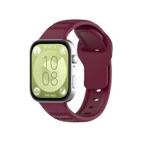 eses Silikonový vzorovaný řemínek pro Huawei Watch Fit 3, 4 a 4 Pro - Vínový