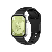 eses Silikonový vzorovaný řemínek pro Huawei Watch Fit 3, 4 a 4 Pro - Černý