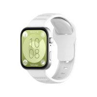 eses Silikonový vzorovaný řemínek pro Huawei Watch Fit 3, 4 a 4 Pro - Bílý