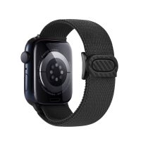eses Nylonový elastický řemínek pro Apple Watch - Černý 42mm, 44mm, 45mm, 49mm