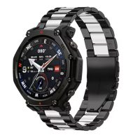 eses Kovový řemínek pro Xiaomi Amazfit T-Rex 3 Pro 48mm - Černo stříbrný