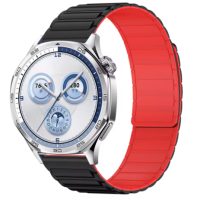 eses Magnetický silikonový řemínek - Černo červený, 22 mm