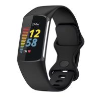 eses Silikonový řemínek pro Fitbit Charge 5 a 6 - Velikost L, černý