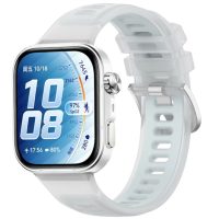 eses Silikonový sportovní řemínek pro Huawei Watch Fit 3, 4, 4 Pro, 5 a 5 Pro - Světle modrý, transparentní