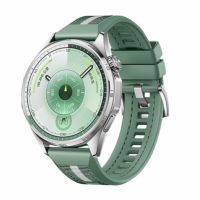 eses Silikonový řemínek s bílým proužkem - Zelený, 22 mm