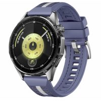 eses Silikonový řemínek s bílým proužkem - Modrý, 22 mm