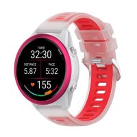 eses Silikonový rychloupínací řemínek pro Garmin - Červený transparentní, 20 mm