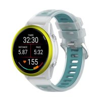 eses Silikonový rychloupínací řemínek pro Garmin - Modrý transparentní, 20 mm