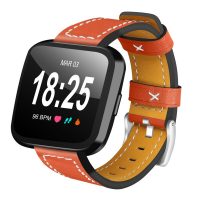 eses Kožený řemínek pro Fitbit Versa - Oranžový