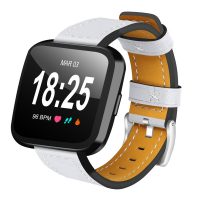 eses Kožený řemínek pro Fitbit Versa - Bílý