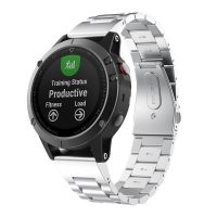 eses Kovový řemínek pro Garmin - Stříbrný, QuickFit 22 mm