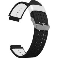eses Silikonový řemínek pro Garmin dírkovaný - Černo bílý, 15 mm
