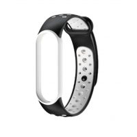eses Náramek dírkovaný pro Xiaomi Mi Band 5, Mi Band 6 a Amazfit Band 5 - Černo bílý