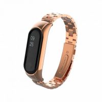 eses Kovový řemínek pro Xiaomi Mi Band 3 a Xiaomi Mi Band 4 - Růžově zlatý