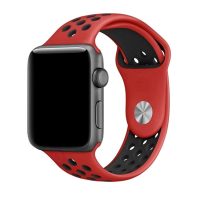 eses Silikonový řemínek pro Apple Watch - Červeno černý, S, M, L - 42mm, 44mm, 45mm, 49mm