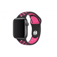 eses Silikonový řemínek pro Apple Watch - Černo růžový, S, M, L - 42mm, 44mm, 45mm, 49mm