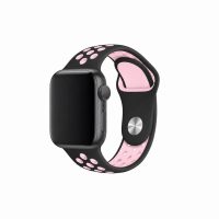 eses Silikonový řemínek pro Apple Watch - Černo růžový, S, M, L - 42mm, 44mm, 45mm, 49mm