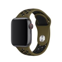 eses Silikonový řemínek pro Apple Watch - Khaki a černý, S/M/L, 42mm/44mm/45mm/49mm