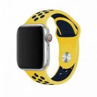 eses Silikonový řemínek pro Apple Watch - Žlutý a tmavě modrý, S, M, L - 42mm, 44mm, 45mm, 49mm