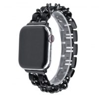 eses Kovový řetízkový řemínek propletený pro Apple Watch - Černý 38mm, 40mm, 41mm