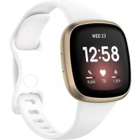 eses Silikonový řemínek pro Fitbit Versa 3 a 4, Sense 1 a 2 - Velikost S, bílý