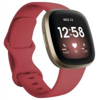 eses Silikonový řemínek červený velikost L pro Fitbit Versa 3