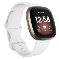 eses Silikonový řemínek pro Fitbit Versa 3 a 4, Sense 1 a 2 - Velikost L, bílý