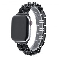 eses Kovový řetízkový řemínek propletený pro Apple Watch - Černý 42mm, 44mm, 45mm, 49mm