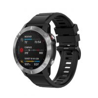 eses Sportovní silikonový řemínek pro Garmin - Černý, QuickFit 22 mm