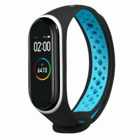 eses Náramek dírkovaný pro Xiaomi Mi Band 3 a Xiaomi Mi Band 4 - Černo modrý