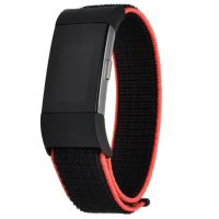 eses Nylonový řemínek pro Fitbit Charge 2 - Černo červená