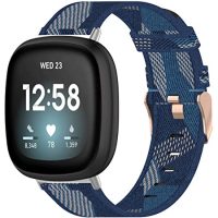 eses Tkaný řemínek pro Fitbit Versa 3 - Vzorovaný, modro bílý