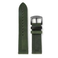 eses Kožený řemínek - Khaki s tmavě zeleným vzorem, 18 mm